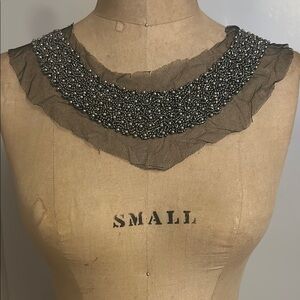 Black/Silver Beads on Blk Mesh yoke